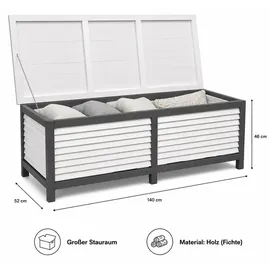 MuCoLa Auflagenbox 140 x 52 x 46 cm Grau