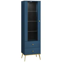 99rooms Noah Vitrine Blau mit LED-Beleuchtung