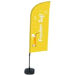 SHOWDOWN Displays Showdown Beachflag - Komplett-Set - Frischer Saft Deutsch - Gelb/Schwarz