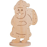NÄVE LED Dekoobjekt »Santa, Weihnachtsdeko aus Holz«, beige