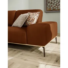 W.Schillig Eckcouch Leder 3-Sitzer Orange