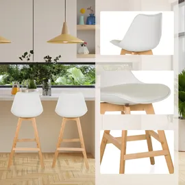 hjh living Barhocker SCANDI HIGH 2er Pack Kunstleder 2er Set  weiß