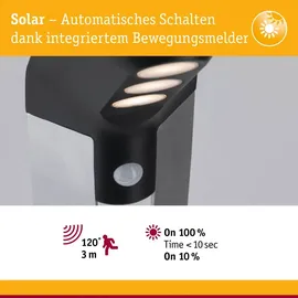 Paulmann LED Solar-Pollerleuchte Soley Anthrazit