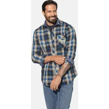 Jan Vanderstorm Langarmhemd kariert braun 3XL