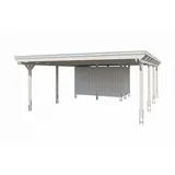 SKANHOLZ Doppelcarport 6,09 x 8,46 m weiß inkl. Abstellraum