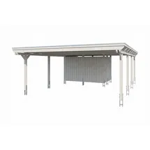 SKANHOLZ Doppelcarport 6,09 x 8,46 m weiß inkl. Abstellraum