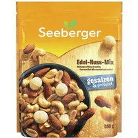 Seeberger Edel-Nuss-Mix: Nuss-Kern-Mischung aus leckeren Erdnusskerne, Mandeln, Cashewkerne und Macadamias - geröstet & gesalzen, vegan (1 x 350 g)