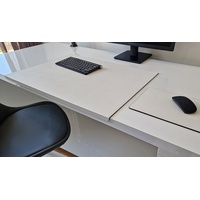 Profi Mats Schreibtischunterlage PM Schreibtischunterlage Kantenschutz Mauspad Sanftlux Leder 12 Farben weiß 90 cm