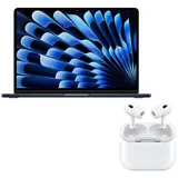 Apple Macbook Air 34,46cm (13,6") mitternacht + Apple AirPods Pro 2. Generation MagSafe Ladecase