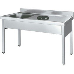 Spüle mit rahmen mit ring für die entsorgung und becken - 1800x600x850 mm - 251I8160 Eurast