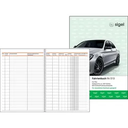sigel Fahrtenbuch, Pkw mit Kraftstoffverbrauch FA513 DIN A5 - 32 Blatt