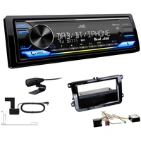 JVC KD-X472DBT 1-DIN Digital Autoradio mit Bluetooth DAB+ inkl. Einbauset für Volkswagen VW EOS piano black Canbus