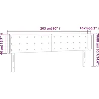 VidaXL LED Kopfteil Schwarz 203x16x78/88 cm Stoff