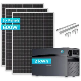 sunshare Ray Lite Monokristallin 600 W inkl. 2 kWh Glory Speicher + Halterung