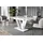 altdecor Esstisch Weiß Hochglanz, Grau, Holzwerkstoff, Rechteckig,Rechteckig, Bodenplatte, 80x75x120 cm, Esszimmer, Tische, Esstische