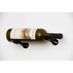 VintageView Vino Pins Flaschenhalter Stiele für 1 Flasche Mattschwarz mit Kragen