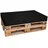 TexDeko Palettenkissen für Europalette 120x80x12cm Wasser-& Schmutzabweisend, abnehmbarer Bezug mit Reißverschluss, waschbar (Schwarz)