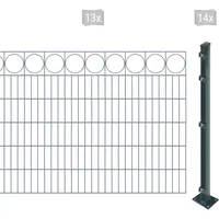 Arvotec Doppelstabmattenzaun "EASY 120 zum Aufschrauben "Ring" mit Zierleiste" Zaunelemente Zaunhöhe 120 cm, Zaunlänge 2 - 60 m Gr. H/L: 120cm x 26 m, Pfosten: 14 St., grau (anthrazit)