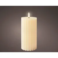 Lumineo LED Wachskerze Cream cremeweiß Ø 7 cm Höhe