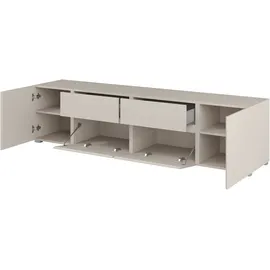 OTTO home Asymetric Lowboard 195 cm Braun Aluminium/Kunststoff/Metall/Spanplatte/Melamin/Holzwerkstoff