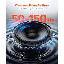 Vevor Untersitz Auto Subwoofer 440 W 254 mm schlanker Auto Subwoofer unter dem Sitz Subsystem mit eingebautem Verstärker, Hoch-/Niedrigpegel-Eingang und Lautstärkeregler für SUVs Lkws