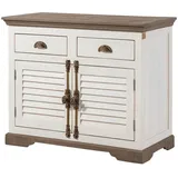 Massivmoebel24 Sideboard 107 x 90 x 45 cm Weiß
