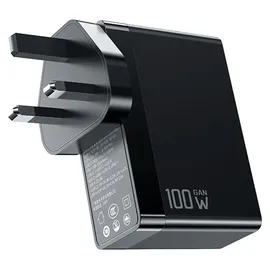 Mcdodo GaN CH-8101 Pro universelles UK/US/EU-Reiseladegerät/Adapter, 100 W, 2 x Usb-C USB-A Schwarz
