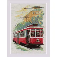 Riolis Kreuzstich Set Alte Straßenbahn Zählmuster