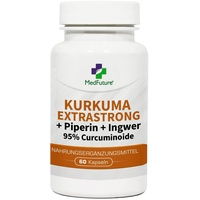 Kurkuma Extra Stark + Piperin + Ingwer 95% Curcuminoide 60 Kapseln