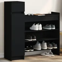 VidaXL Schuhschrank Schwarz 100,5x28x100 cm Holzwerkstoff