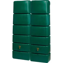 4rain 	Slim Wandtank Set 2 x 330 l inkl. Verbinder dunkelgrün