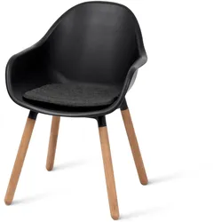 Tchibo - Schalenstuhl aus recyceltem Kunststoff - 58x61x84cm - schwarz - Eukalyptus-Massivholz / Polypropylen / Polyurethan
