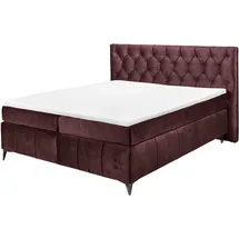 Roller Boxspringbett 180 x 200 cm H2 Aubergine