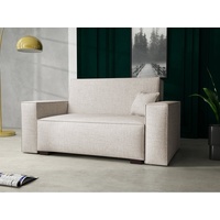 MIRJAN24 Schlafsofa Viva Duo II, mit Bettkasten und Schlaffunktion, inkl. Kissen, Holzfüße, Wellenfeder, 2 Sitzer beige