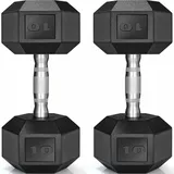 Kurzhanteln Set, Hexagon Hanteln Set 10 kg, 15 kg, 20 kg, 25 kg, 30 kg, Rutschsicher Ummantelt, Gummi Beschichtet Gusseisen Gewichte für Damen und Herren Krafttraining