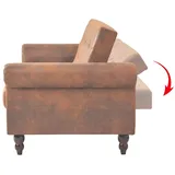 vidaXL Schlafsofa mit Armlehnen Kunstleder braun