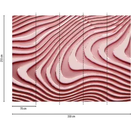 A.S. Création 3D-Tapete Wellenoptik 2 cm x 10 m 1 St Pink/Rot