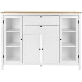 Finori Highboard Holzwerkstoff Weiß/Artisan Oak,