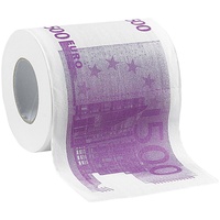 infactory Klopapier: Toilettenpapier mit aufgedruckten 500-Euro-Noten, 2-lagig, 200 Blatt (WC Papier, Geschenk-Toilettenpapier, Geschenkverpackung)