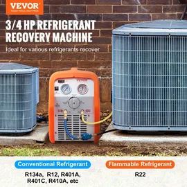 Vevor Kältemittelabsauggerät Kältemittel Absaugstation, 3/4 Ps Kältemittel Absauggerät Refrigerant Recovery Machine 220-240 V, 4,85 lbs/min