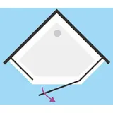 Bernstein Duschkabine Bernstein Ex415 Fünfeckdusche Nano Echtglas 90x90x195cm