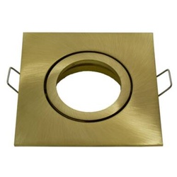 Einbaurahmen MR16 eckig schwenkbar 90mm Klickverschluss gold