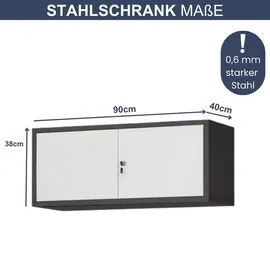Jan Nowak DELUKE Aktenschrank 90 x 38 x 40 cm Anthrazit/Weiß