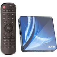 RUPA Android TV Box, 4K TV Box 11.0 RAM 4GB ROM 32GB RK3318 Quad-Core CPU WiFi 2.4/5.8Ghz BT4.0 3D 4K 1080P10/100M Ethernet HD2.0 Smart TV Box