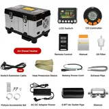 TB10pro 8KW 12/24/220V Diesel-Hilfsheizung mit CO-Alarm Tragbare Plateau-Nachtheizung für Auto, Wohnmobil, Wohnmobil, Zelt, Heimgarage