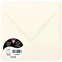 Clairefontaine 56060C - Packung mit 20 Umschlägen Pollen, gefüttert, 165x165mm 120g, ideal für Einladungen und Korrespondenz, Naturweiß, 1 Pack