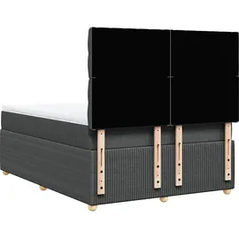 vidaXL Boxspringbett 140 x 200 cm Dunkelgrau