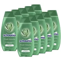 Schauma Schwarzkopf Volumen-Shampoo Fresh Volume (10x 400 ml), Haarshampoo erfrischt und kräftigt den Haaransatz, Shampoo für feines und kraftloses Haar, mit Rosmarin