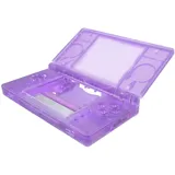 ExtremeRate Ersatz Gehäuse Case für Nintendo DS Lite NDSL, Voll Hülle&Knöpfen&Screen Protector Shell Zubehör für Nintendo DS Lite Handheld Spielekonsole(Transparent Lila)–KEIN Console