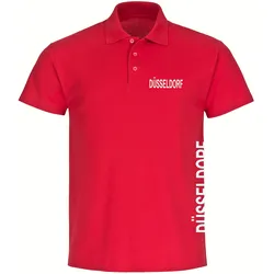 multifanshop Poloshirt - Düsseldorf - Brust & Seite - Druck weiß - Polo